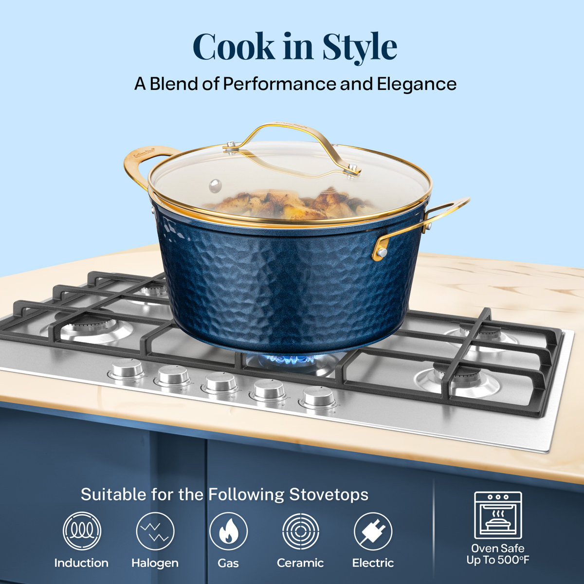 Gotham Steel 10 Piece Hammered Nonstick Ceramic Cookware Set